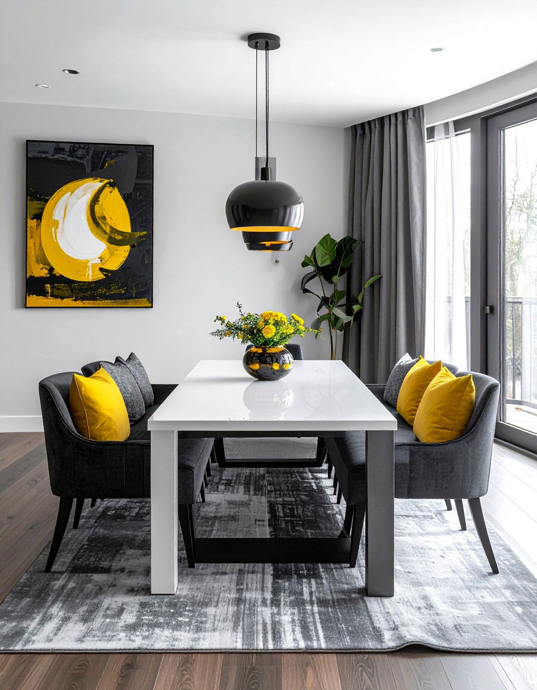 Gray Fabric Dining Bench - 30 upholstered dining bench ideas