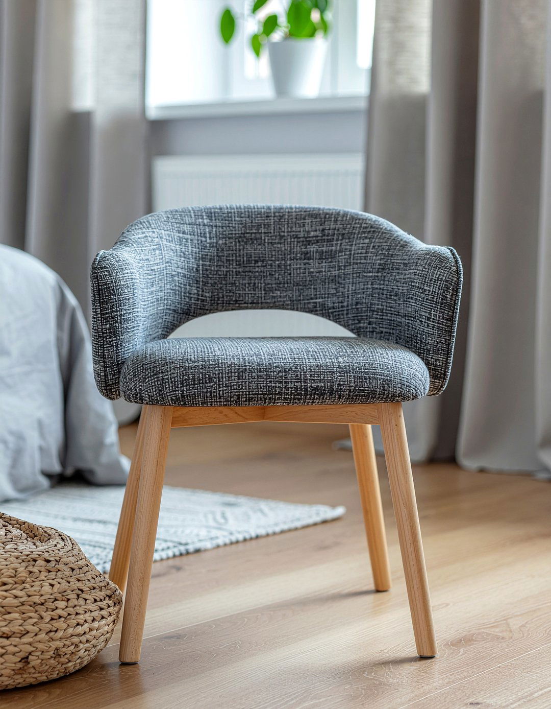Gray Fabric Stool - 30 bedroom vanity stools
