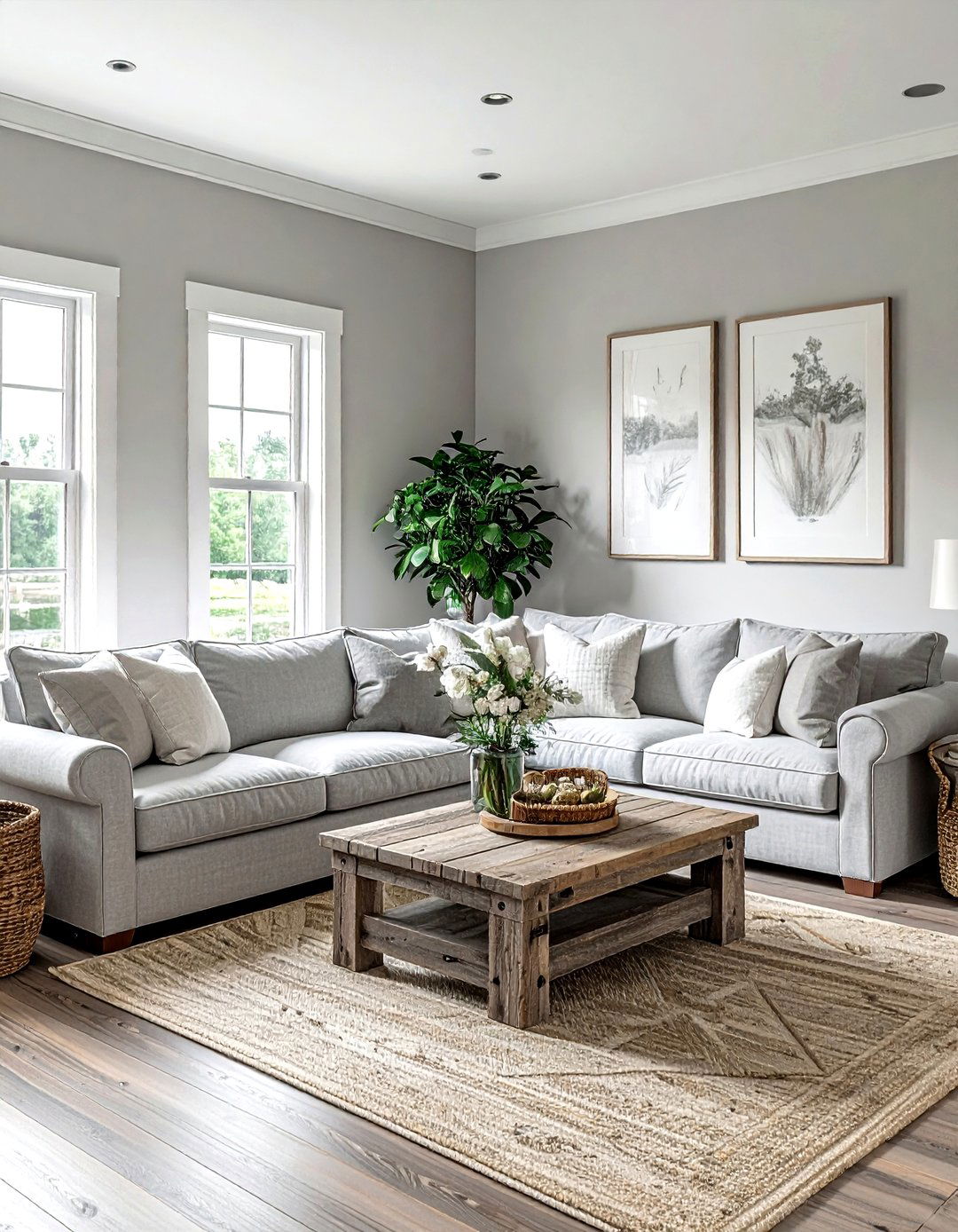 Gray Farmhouse Living Room - 30 gray living room design ideas