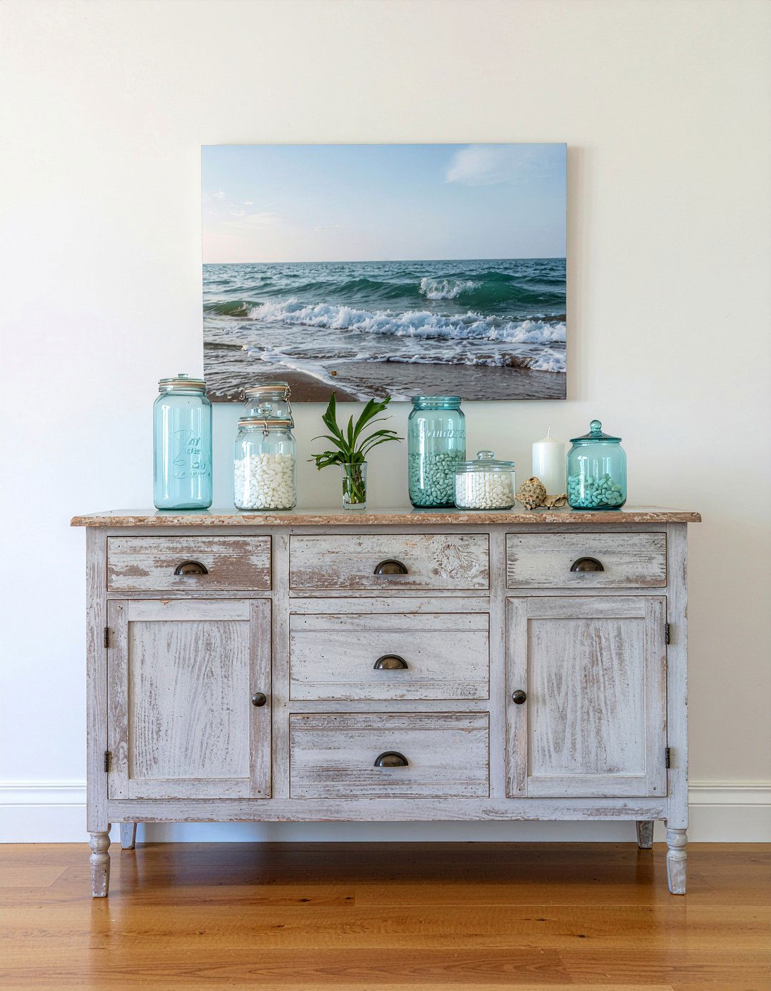 Gray Farmhouse Sideboard - 30 farmhouse buffet dining room ideas
