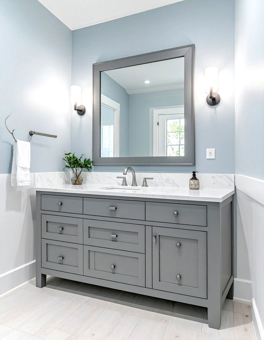 Gray Farmhouse Vanity - 30 farmhouse bathroom vanity ideas