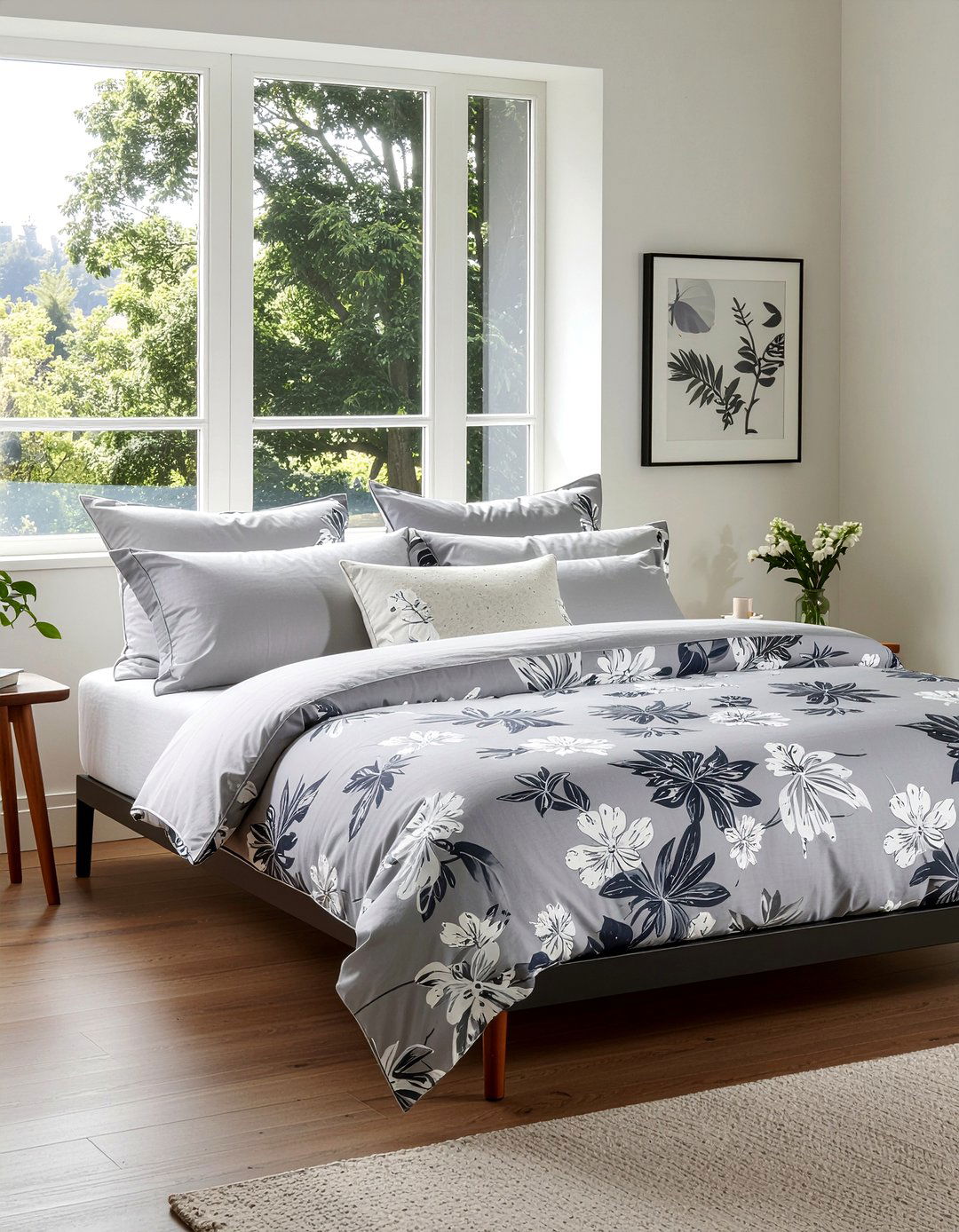 Gray Floral Bedding - 30 bedroom gray bedding ideas
