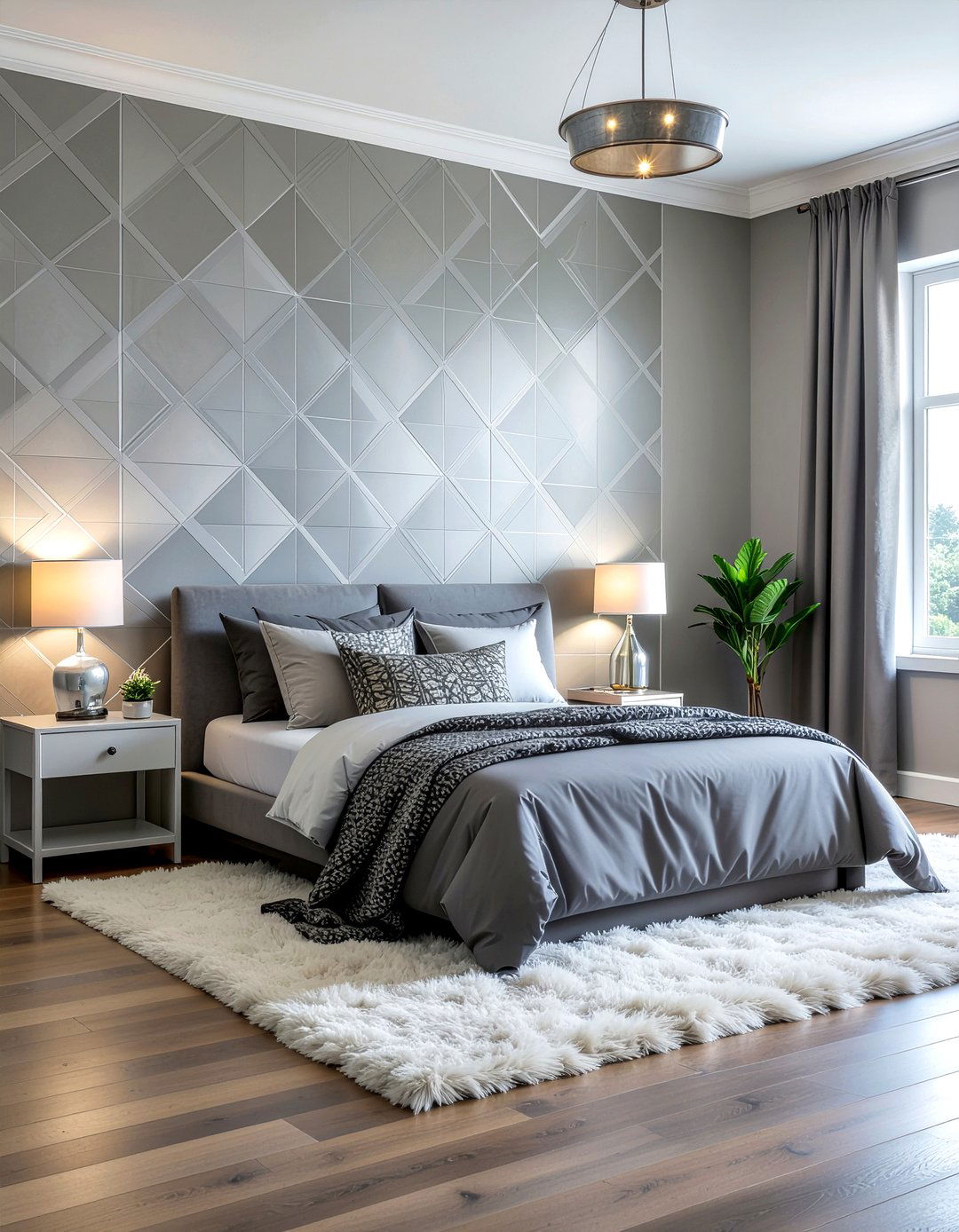 Gray Geometric Wallpaper - 30 bedroom geometric wallpapers