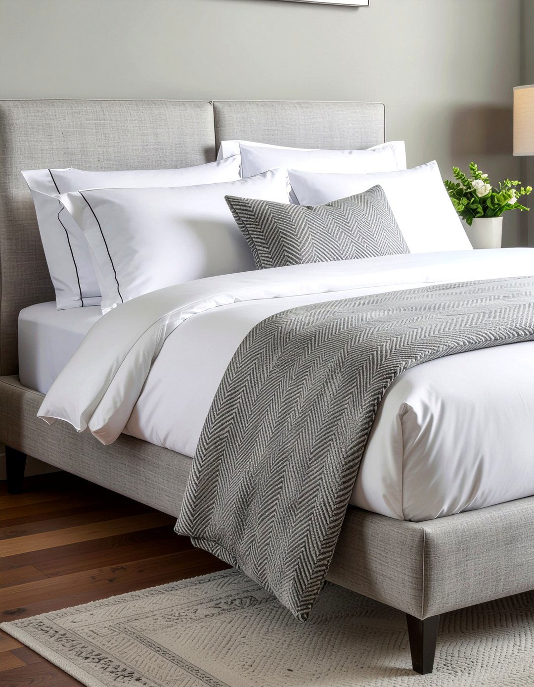 Gray Herringbone Lumbar Pillow - 30 bedroom lumbar pillows