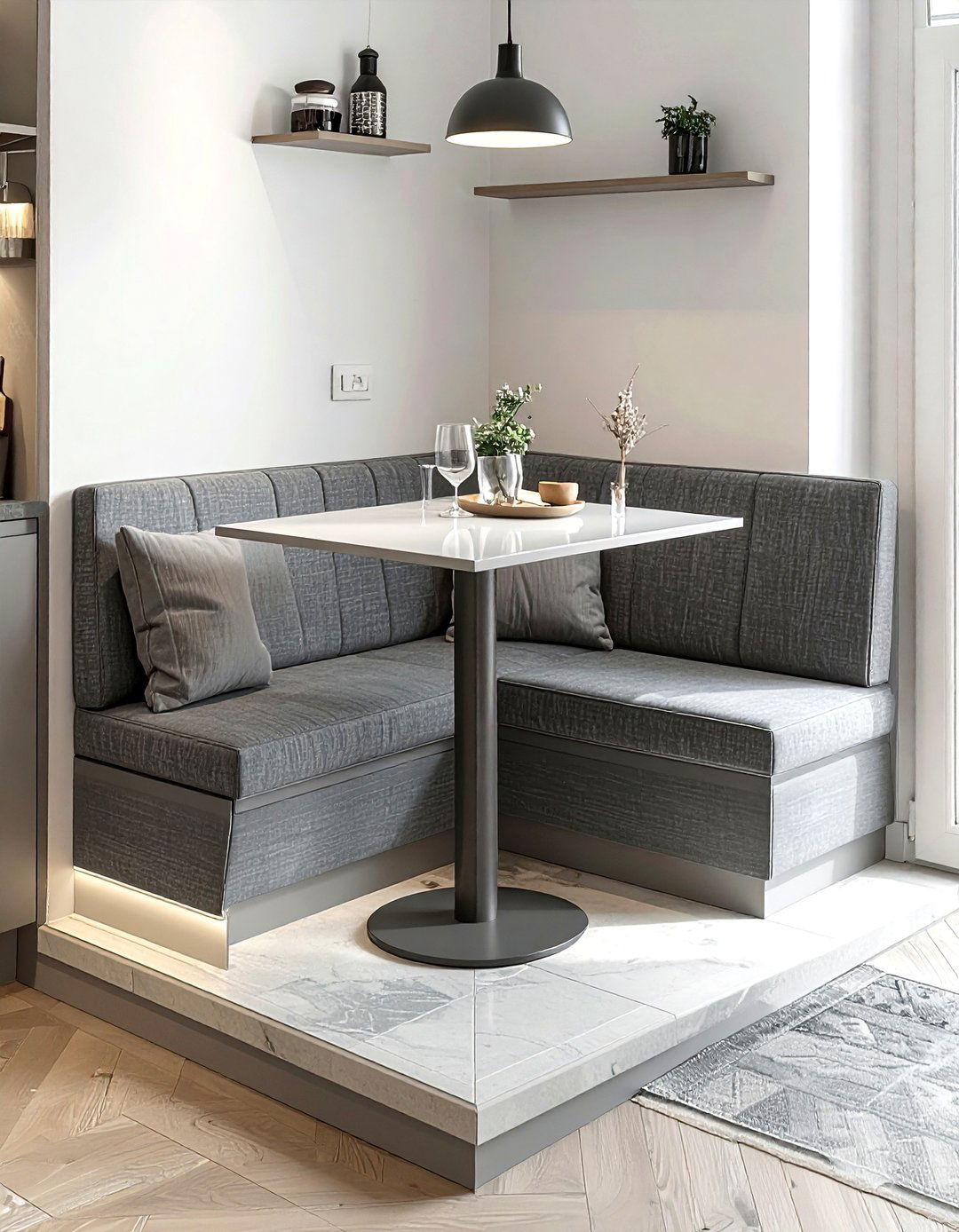 Gray Kitchen Corner Bench - 30 gray kitchen furniture ideas