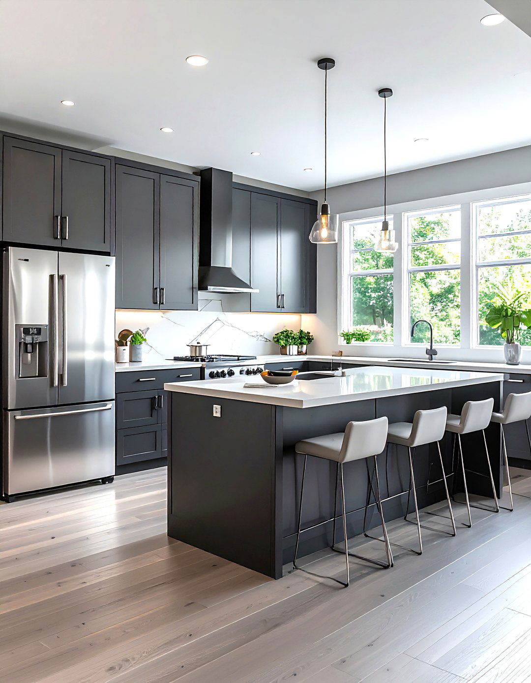 Gray Kitchen With LG Platinum Silver - 30 LG kitchen ideas