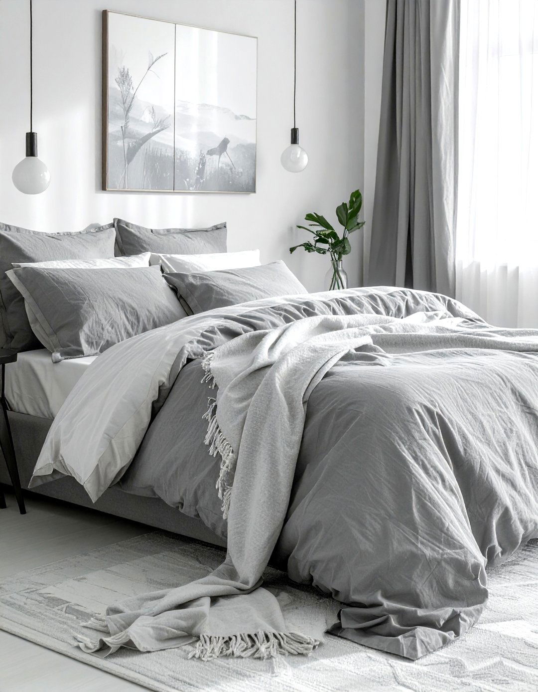 Gray Linen Bedding - 30 contemporary gray bedroom ideas