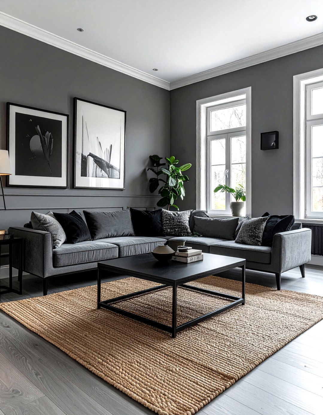 Gray Living Room With Black Accents - 30 gray living room design ideas