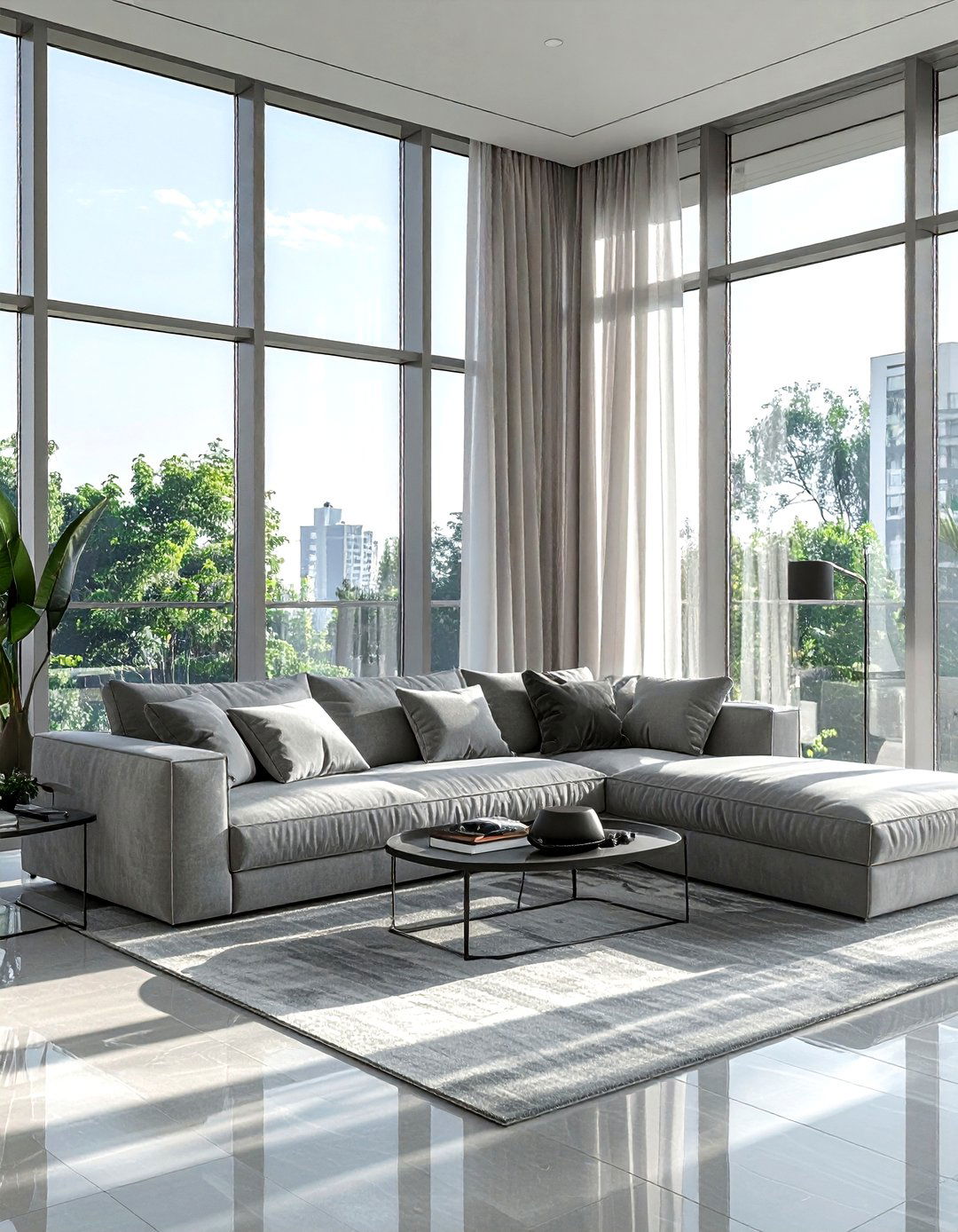 Gray Living Room With Large Windows - 30 gray living room design ideas