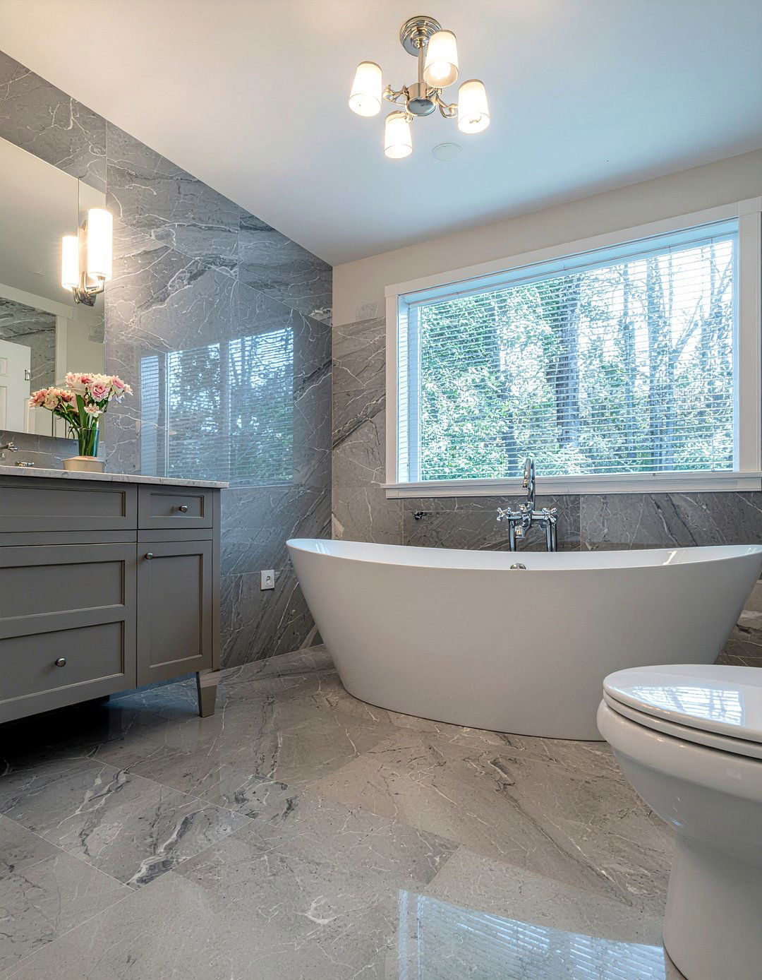 Gray Marble Bathroom - 30 luxury bathroom ideas