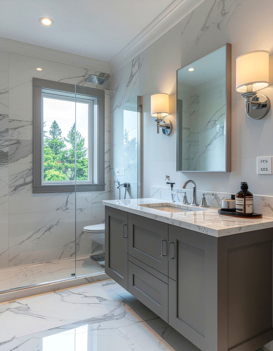 Gray Marble Bathroom - 30 cool gray bathroom ideas