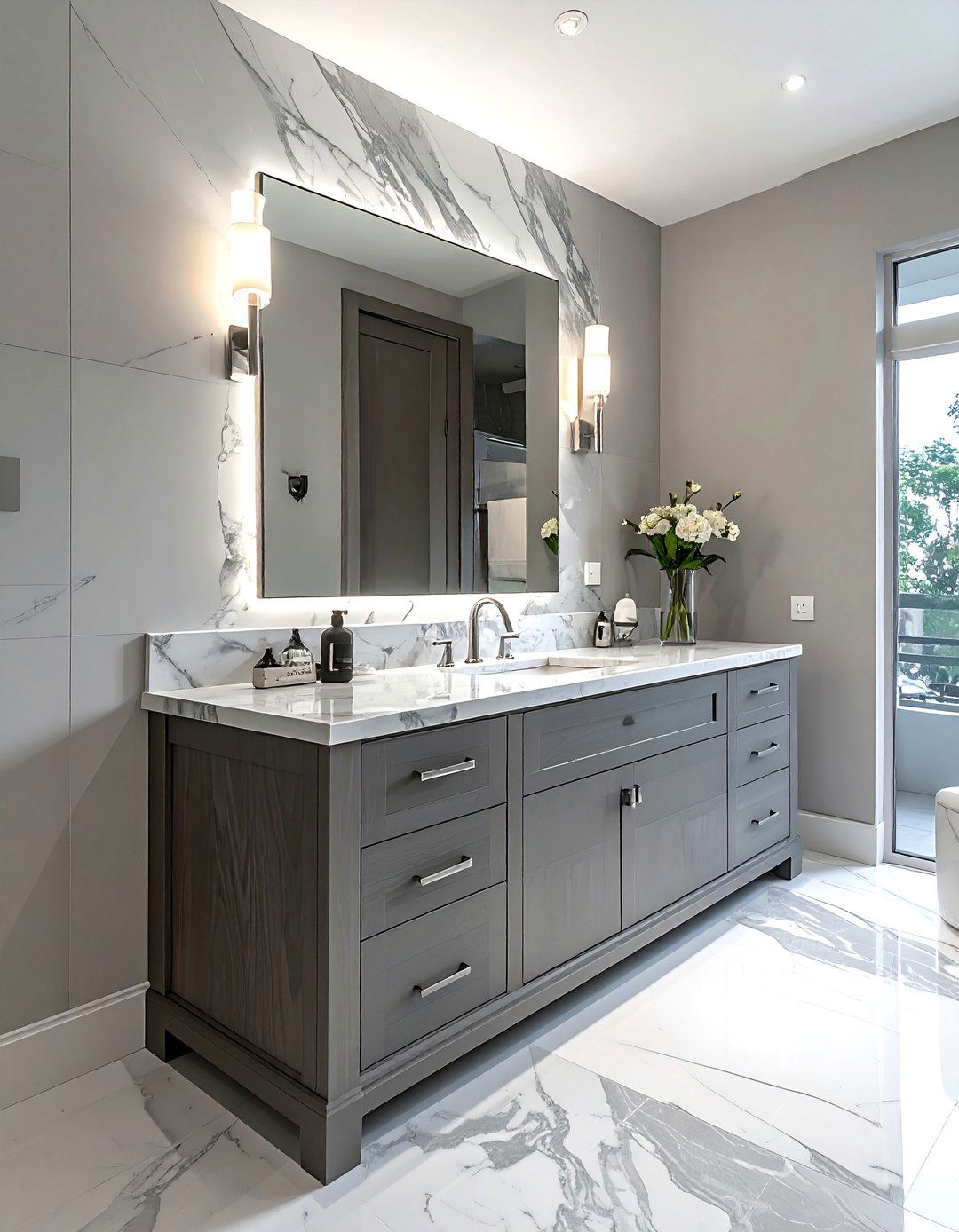 Gray Marble Top Vanity - 30 gray bathroom furniture ideas