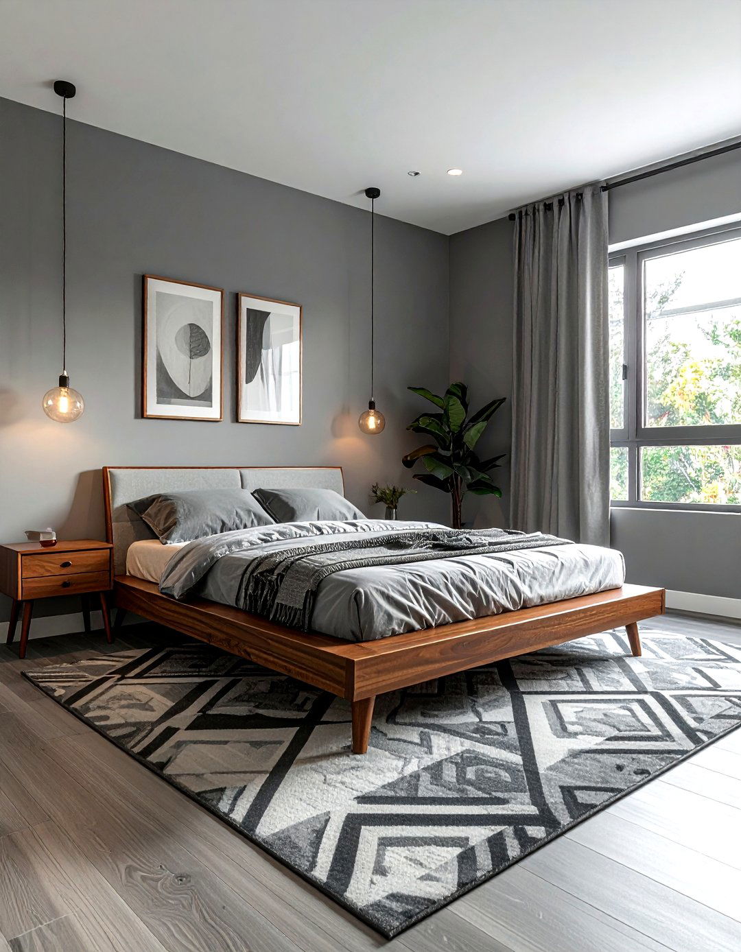 Gray Mid Century Modern Bedroom - 30 gray bedroom ideas