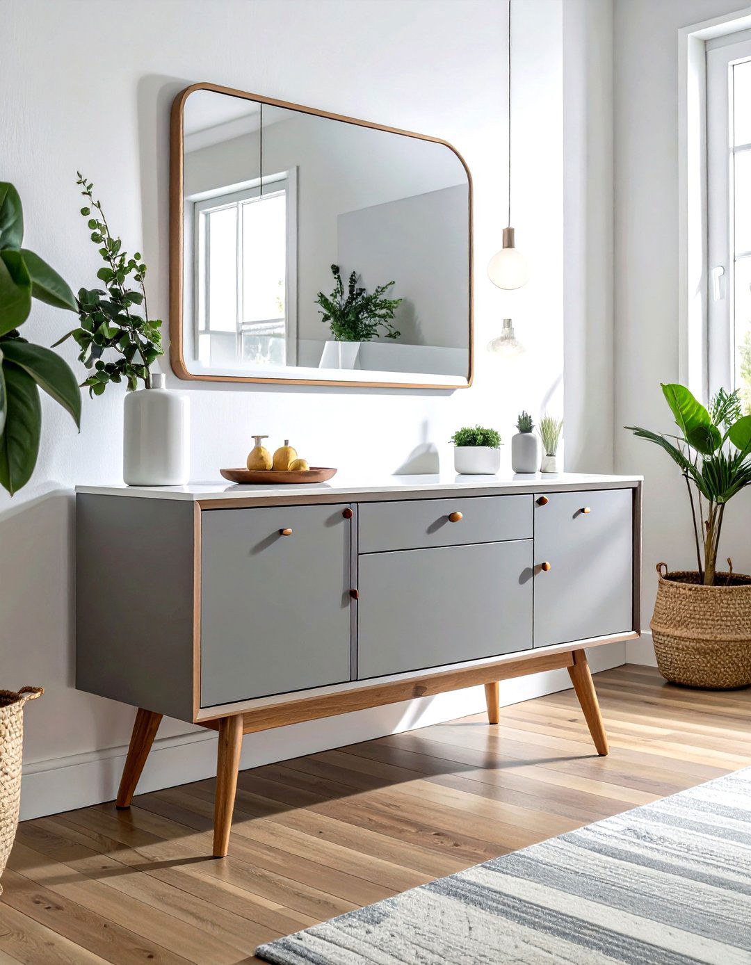 Gray Mid Century Modern Vanity - 30 gray bathroom furniture ideas