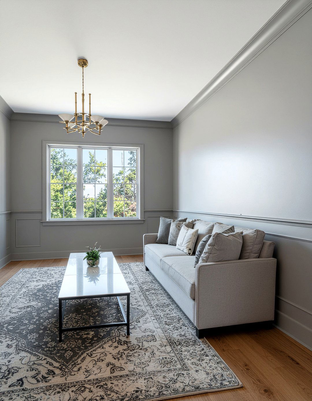 Gray Painted Molding - 30 living room crown molding ideas