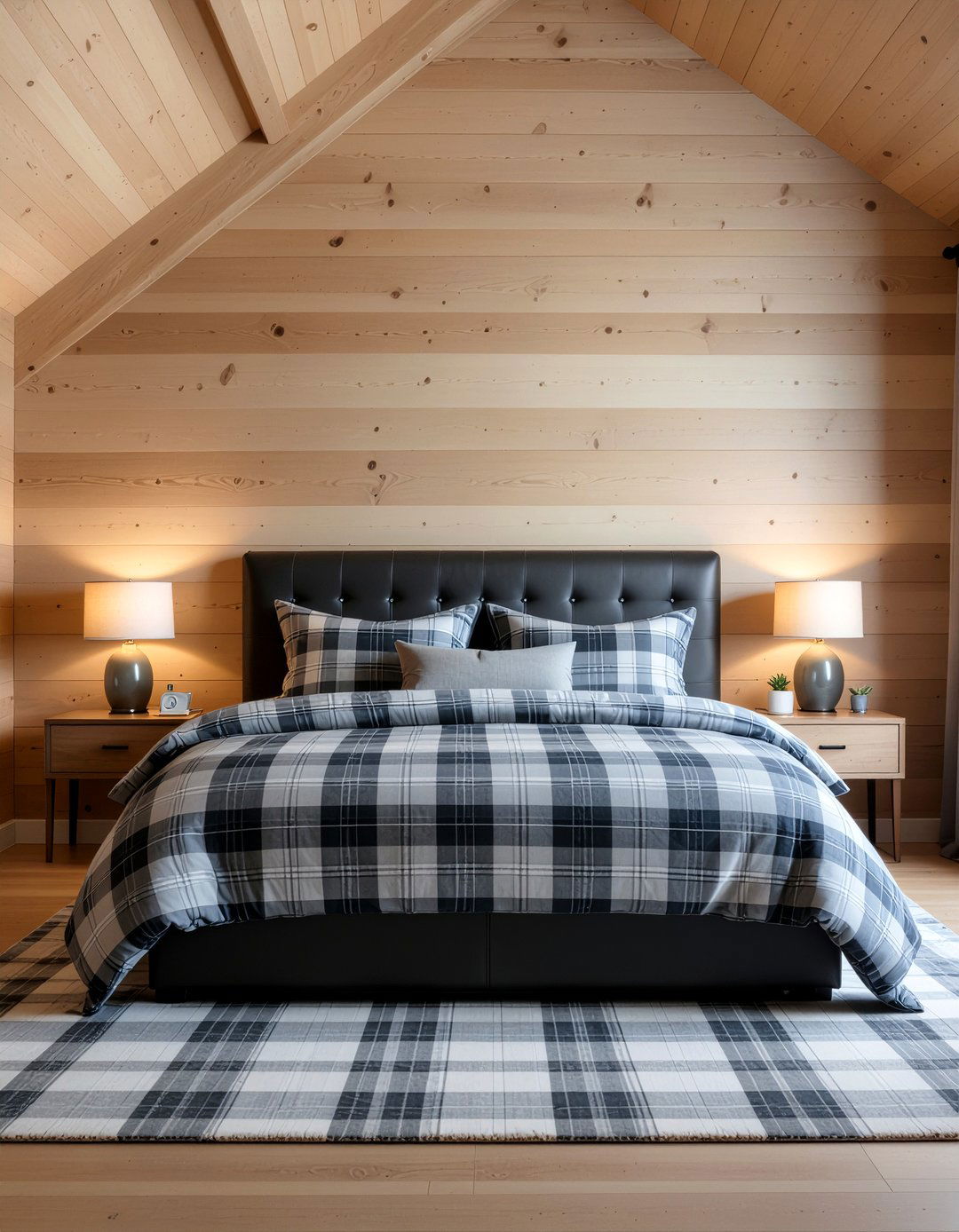 Gray Plaid Comforter - 30 bedroom gray bedding ideas