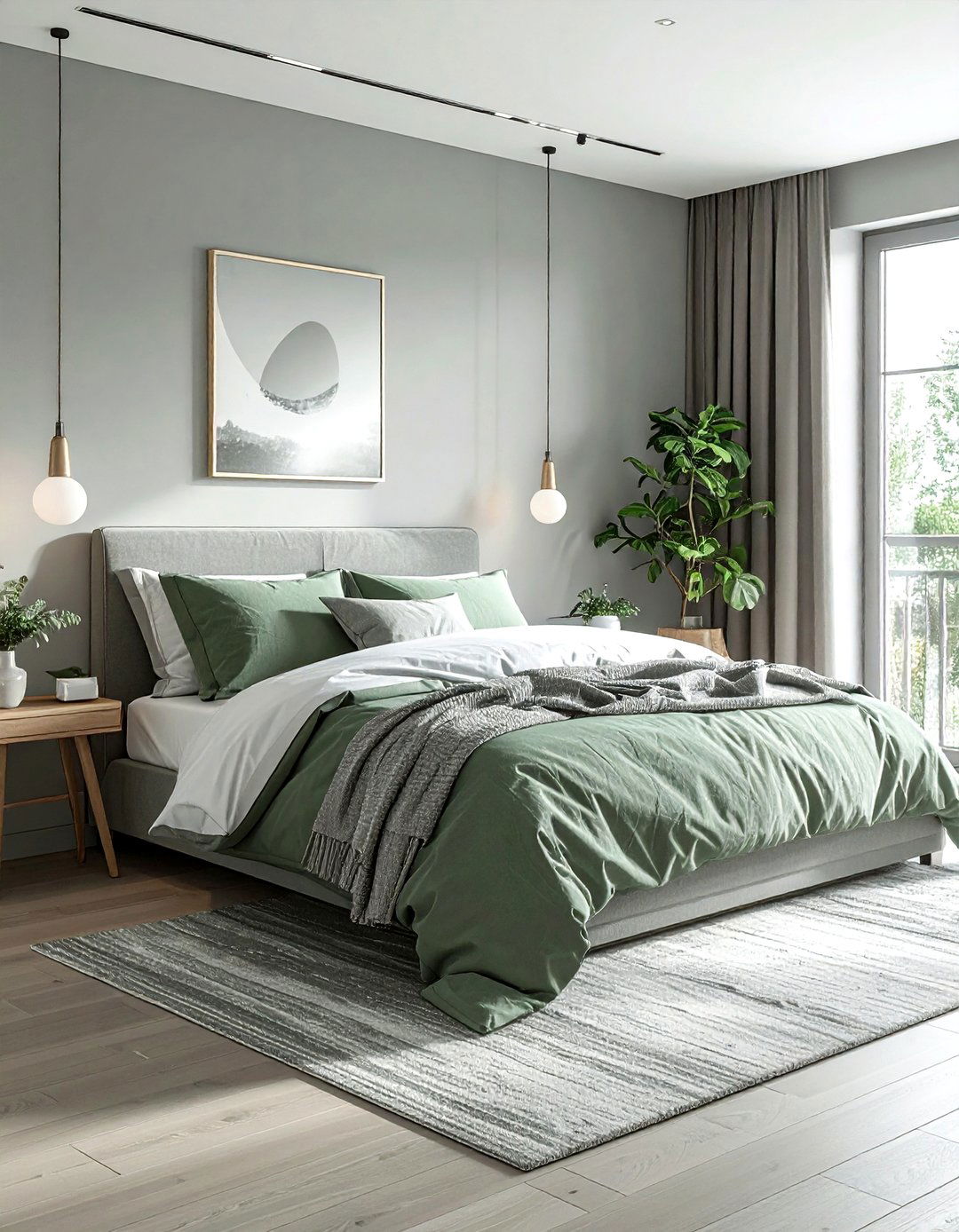 Gray Sage Green - 30 contemporary gray bedroom ideas
