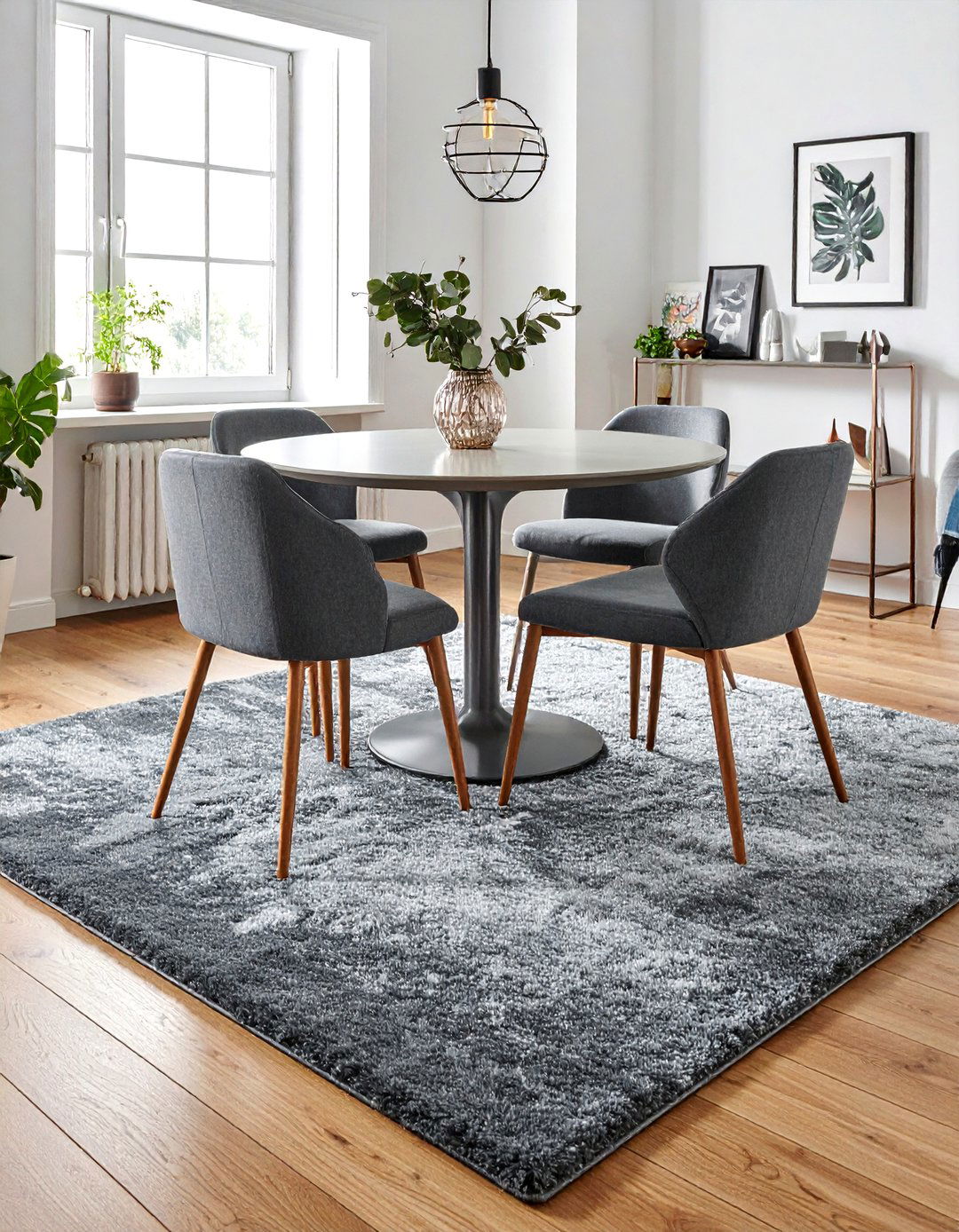 Gray Shag Square Rug - 30 square rug dining room ideas