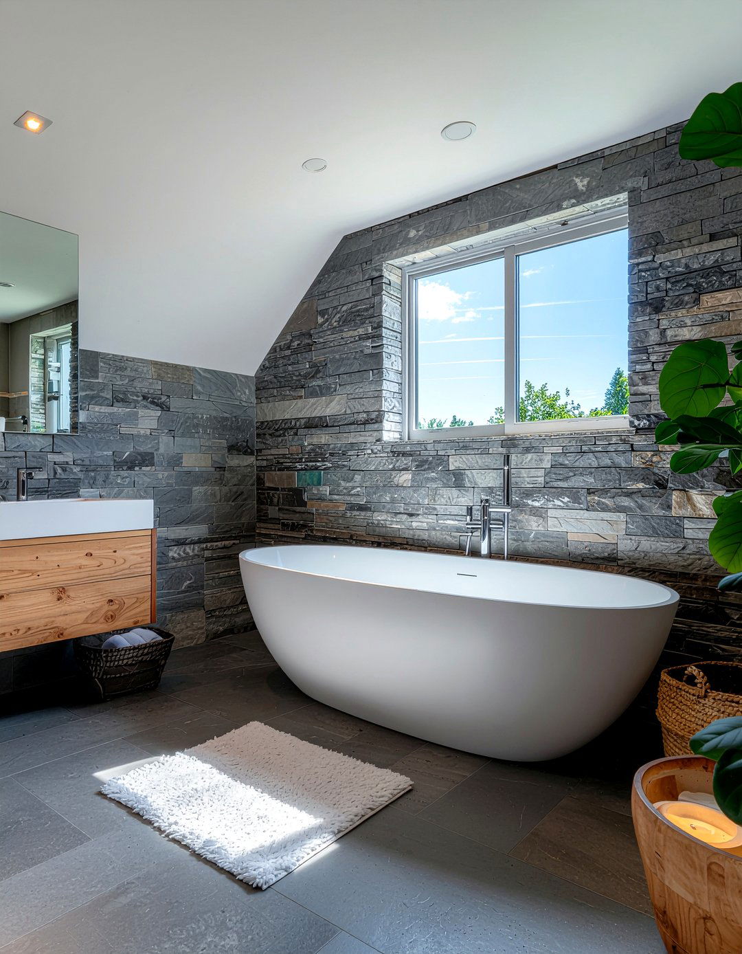 Gray Slate Bathroom - 30 cool gray bathroom ideas