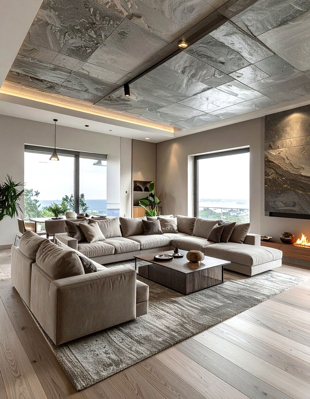 30 Decorative Living Room Ceiling Tile Ideas for Texture