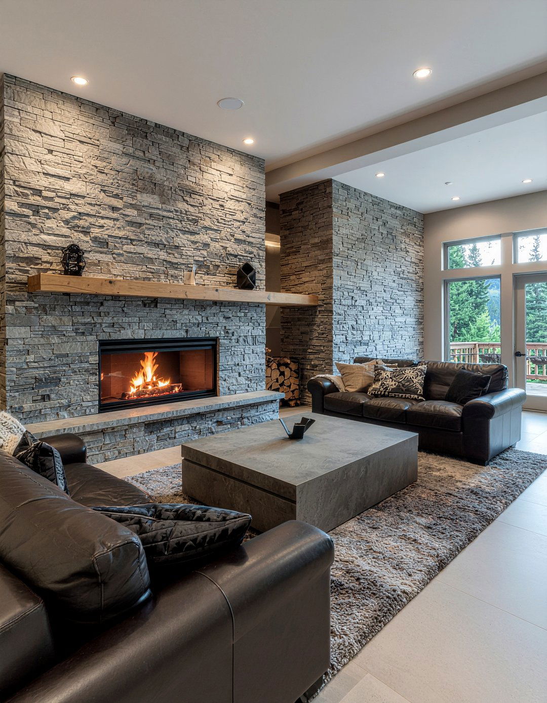 Gray Stone Living Room - 30 cool gray living room ideas