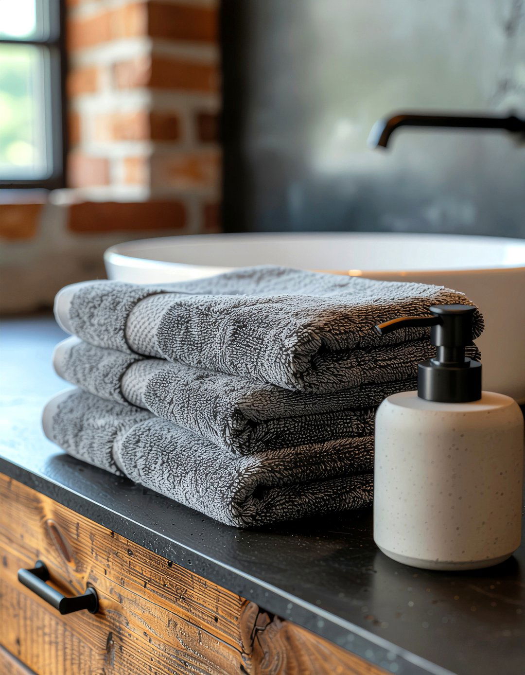 Gray Stone Washed Linen - 30 bathroom linens ideas