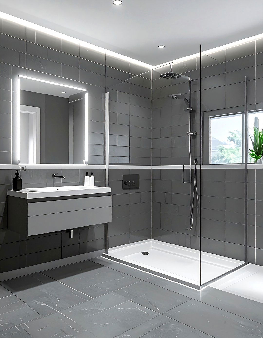 Gray Subway Tile Bathroom - 30 gray bathroom design ideas