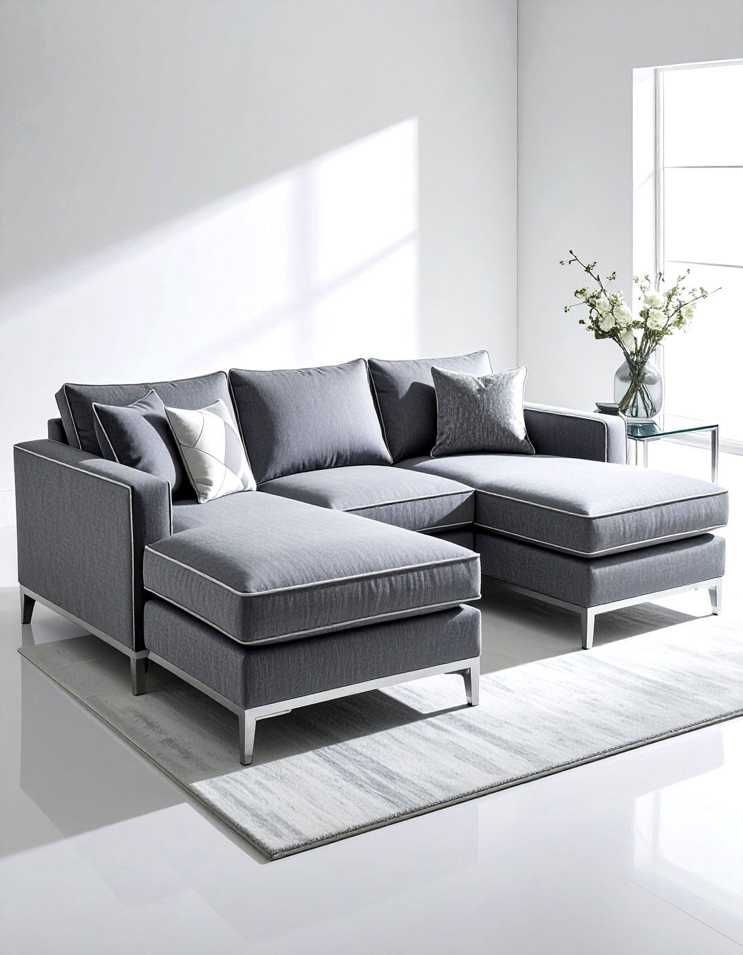Gray Tailored Slipcover Sofa - 30 living room slipcovered sofa ideas