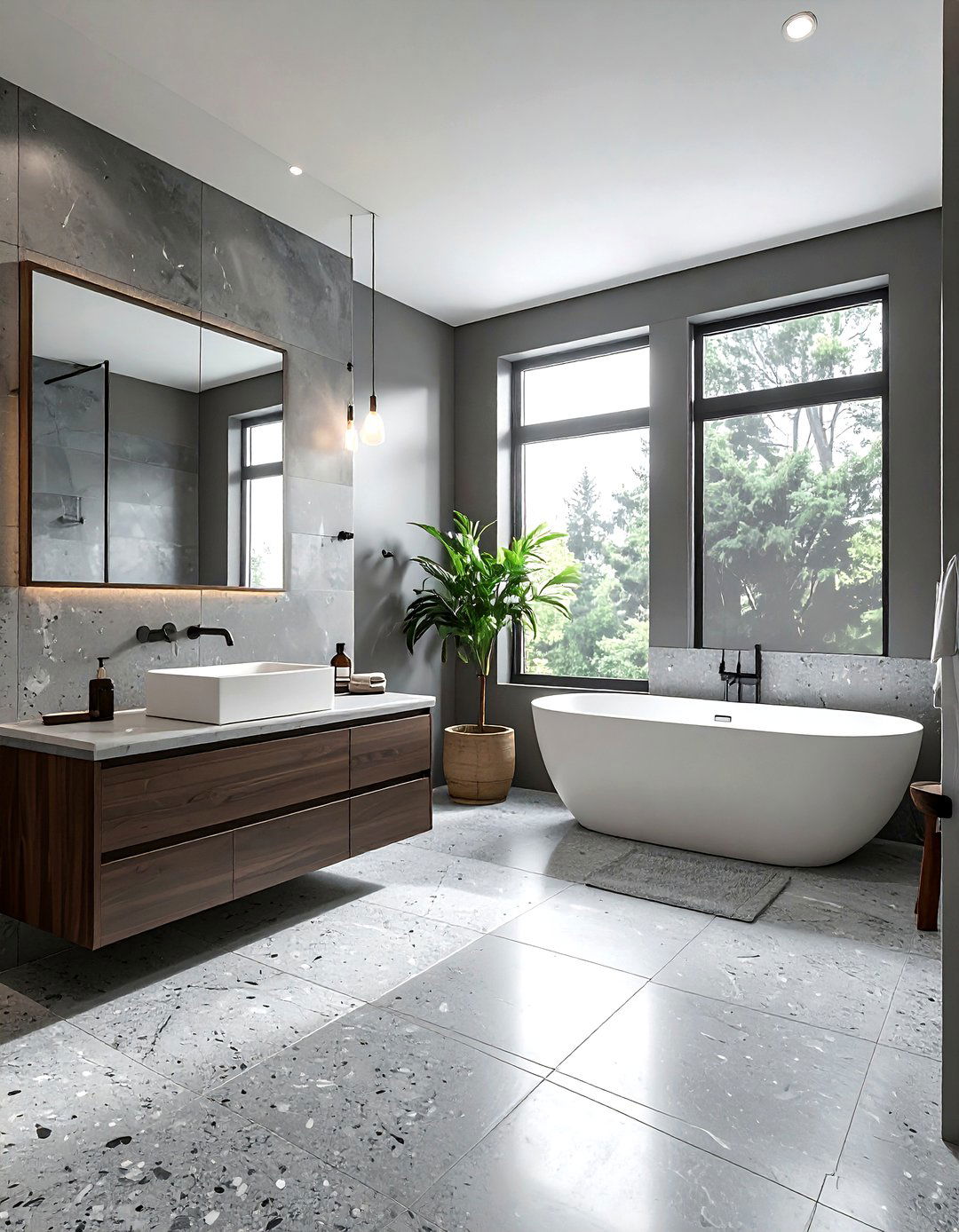 Gray Terrazzo Bathroom - 30 gray bathroom design ideas