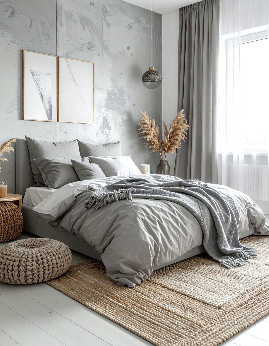 Gray Textured Scandinavian Bedroom - 30 scandinavian gray bedroom ideas
