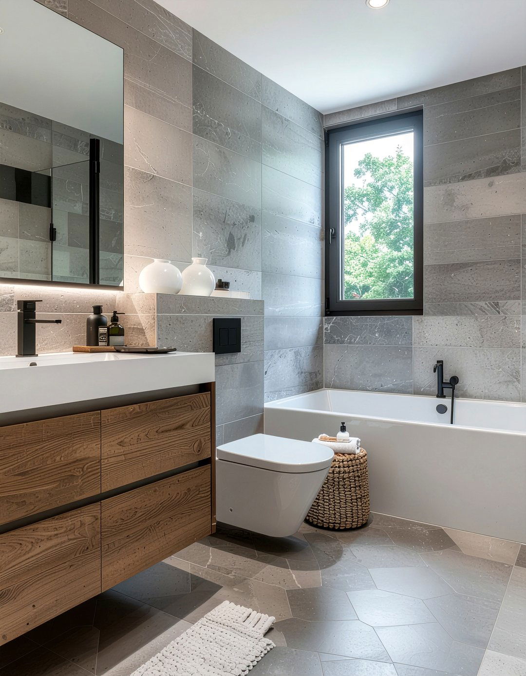 Gray Tile Bathroom - 30 cool gray bathroom ideas