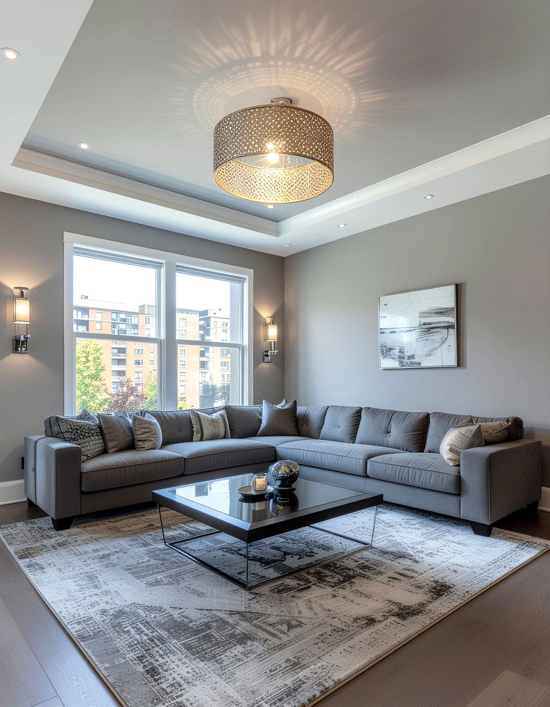 Gray Tray Ceiling - 30 living room tray ceiling ideas