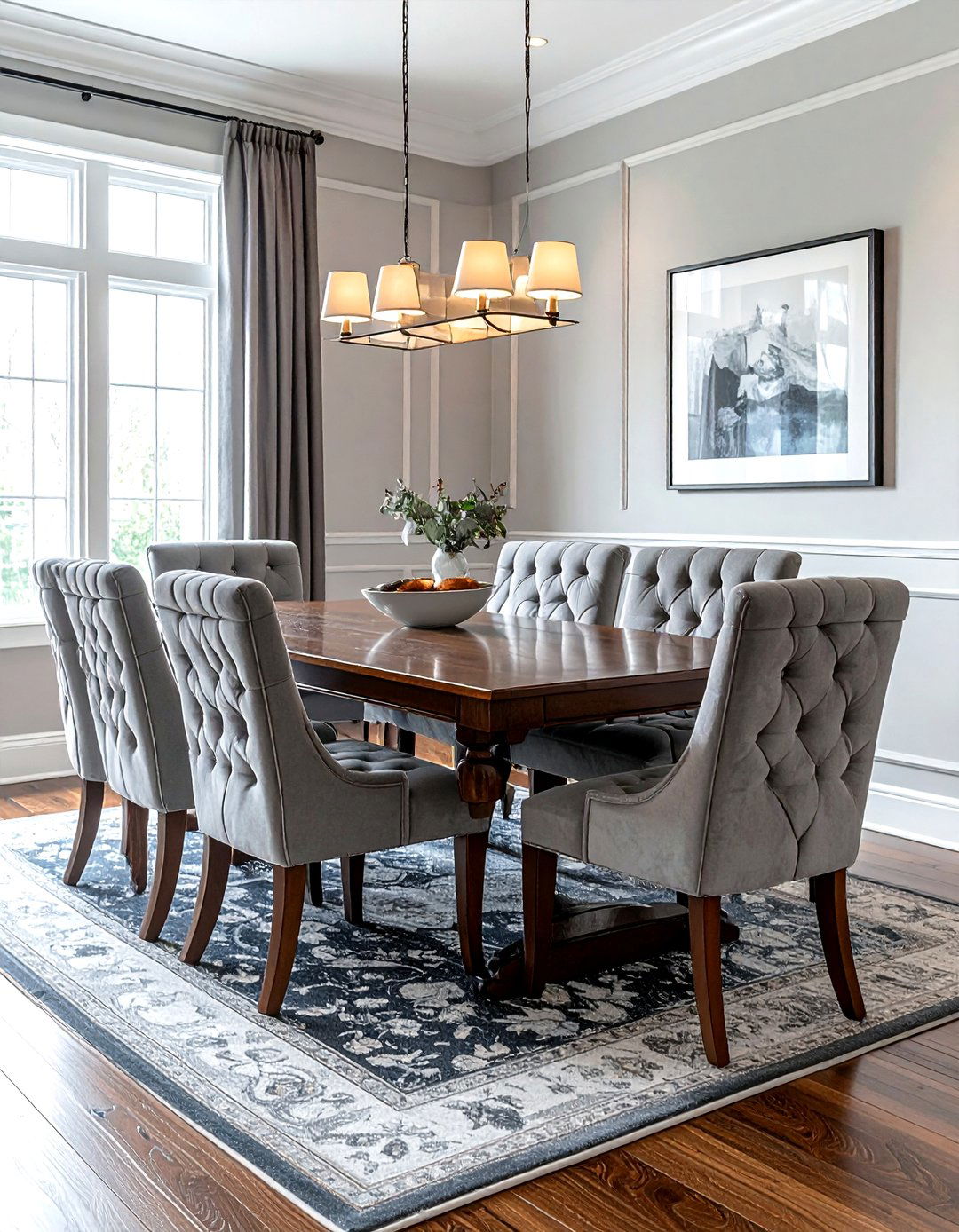 Gray Tufted Dining Chairs - 30 gray dining room decor ideas