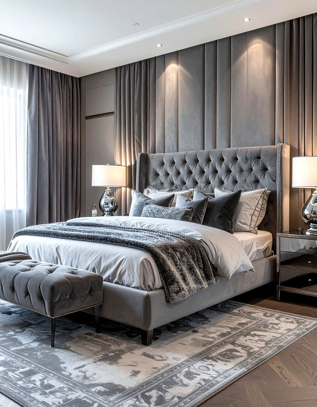 Gray Velvet Bedroom - 30 gray bedroom accessories ideas