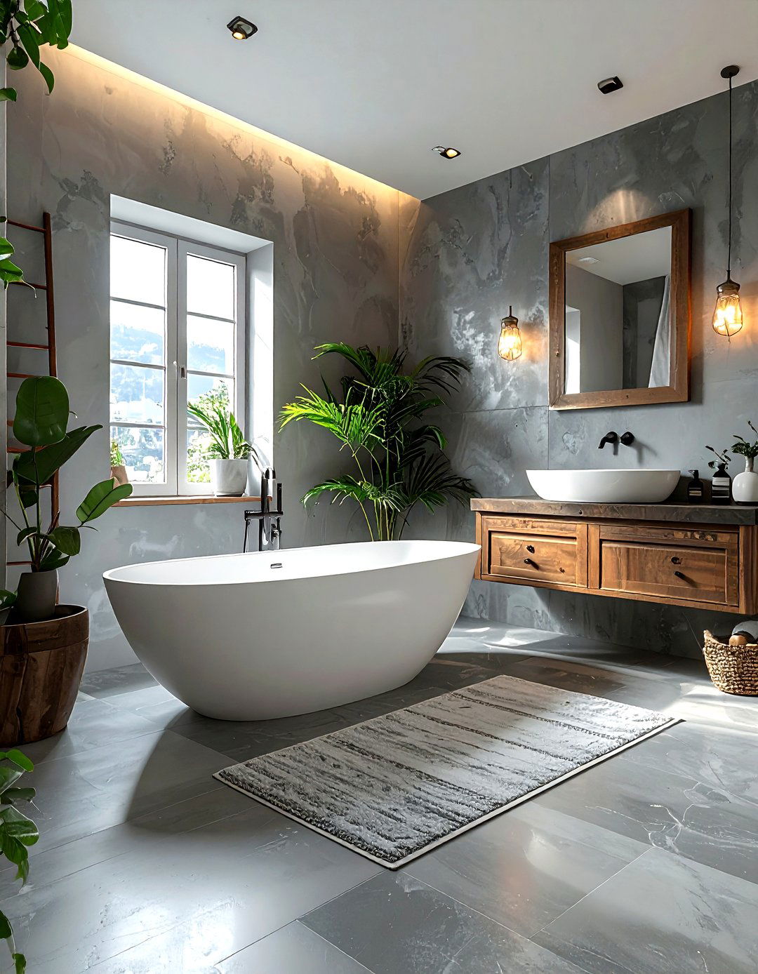 Gray Venetian Plaster Bathroom - 30 gray bathroom design ideas