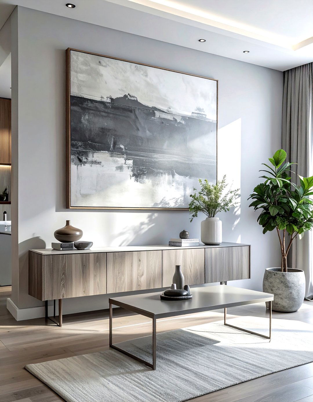 Gray Wall Art - 30 gray living room accessories ideas