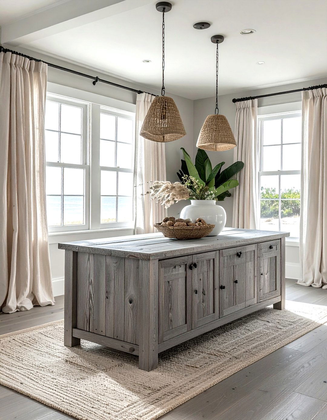 Gray Wash Wood Buffet - 30 modern buffet dining room ideas