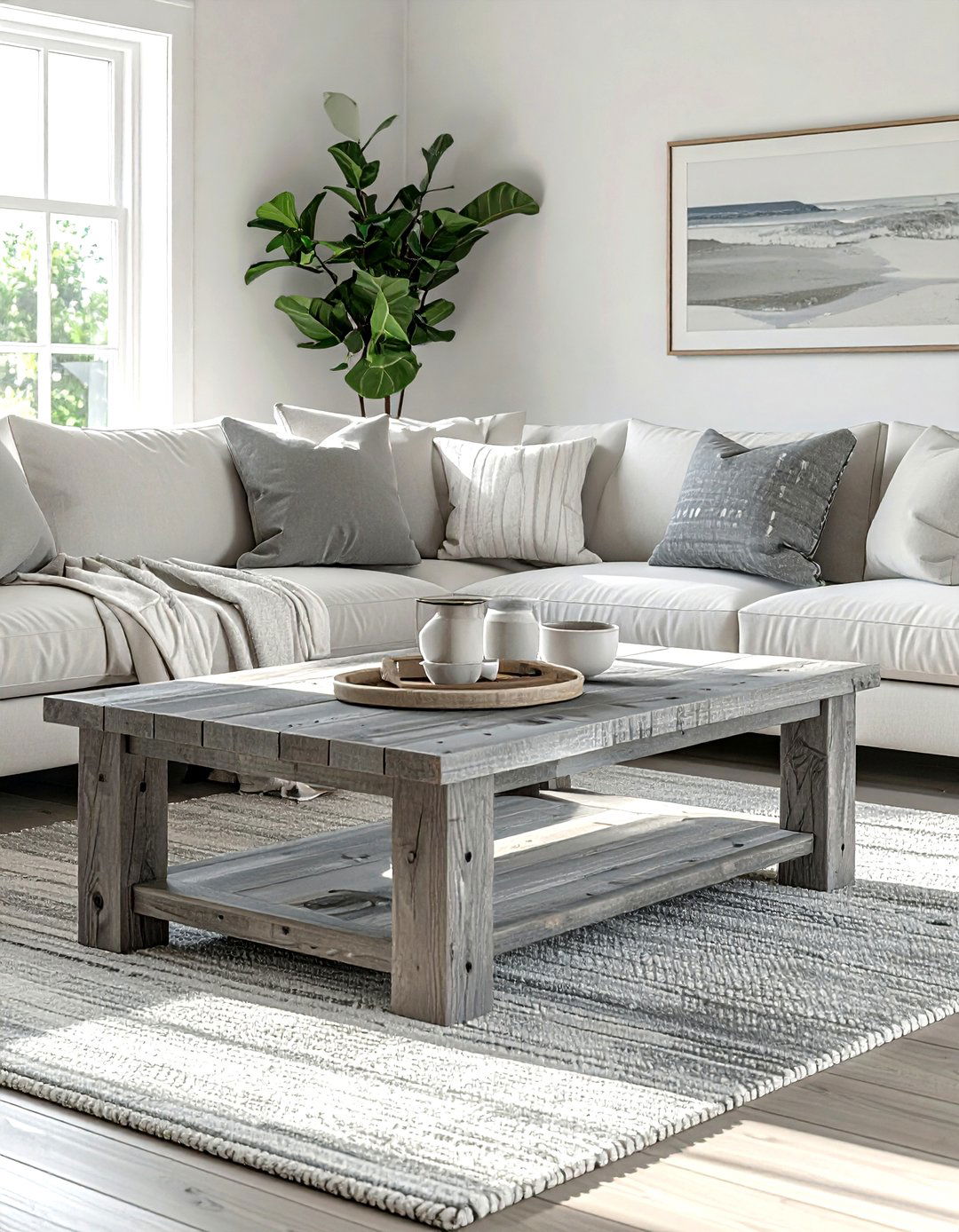 Gray Wash Wood Coffee Table - 30 living room wood coffee tables