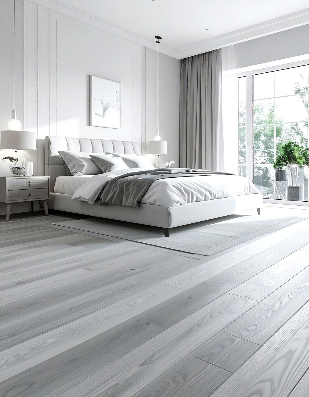 Gray Wood Floor - 30 contemporary gray bedroom ideas