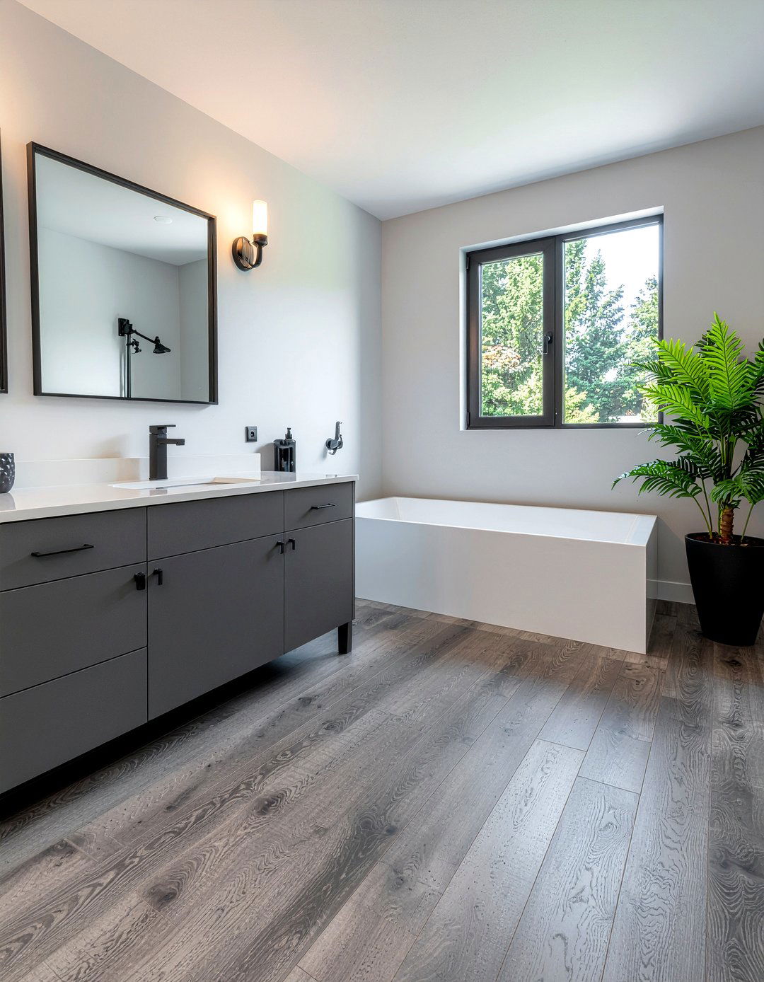 Gray Wood Laminate Bathroom - 30 bathroom laminate flooring ideas