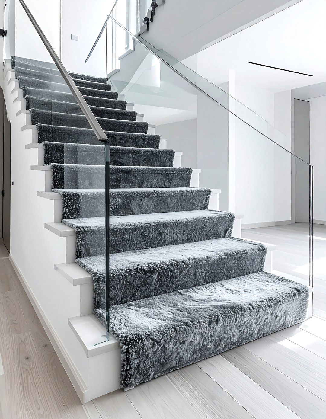 Gray Wool Stair Runner - 30 stair runner ideas