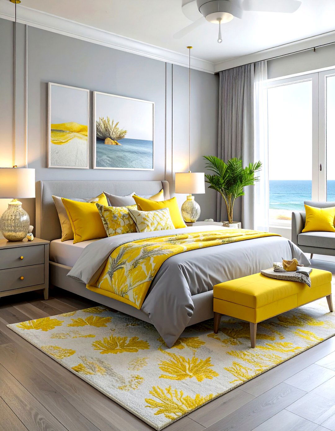 Gray Yellow Coastal Bedroom Theme - 30 gray yellow bedroom ideas