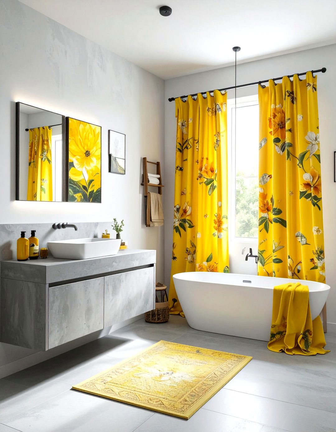 Gray Yellow Eclectic Bathroom Decor - 30 gray yellow bathroom ideas
