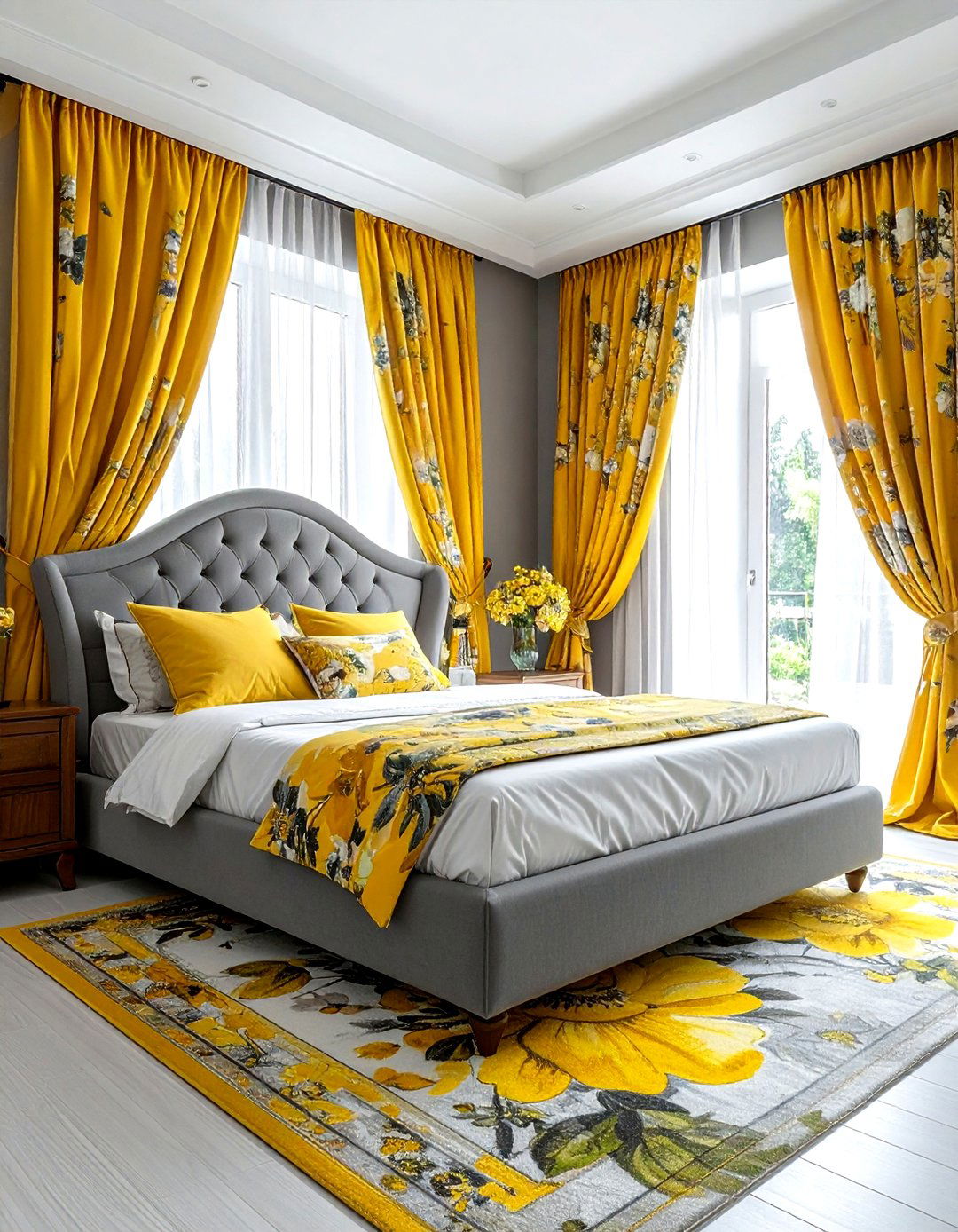 Gray Yellow Floral Bedroom Theme - 30 gray yellow bedroom ideas