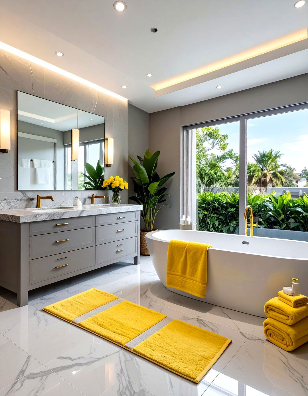Gray Yellow Master Bathroom Suite - 30 gray yellow bathroom ideas