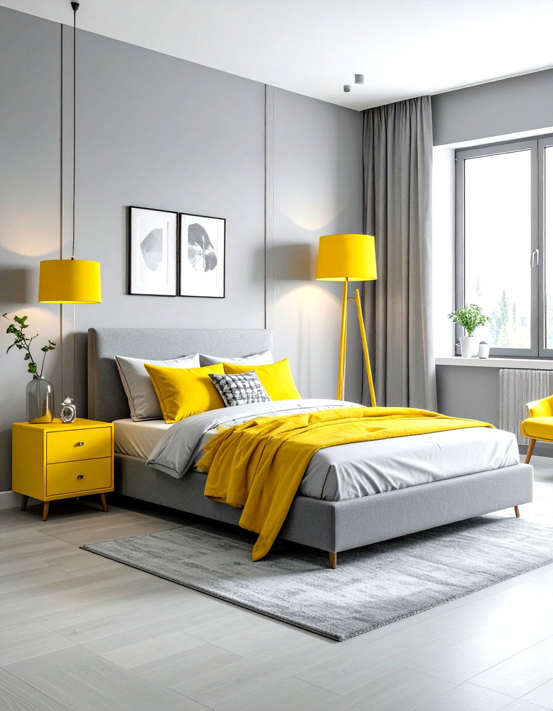 Gray Yellow Small Bedroom Decor - 30 gray yellow bedroom ideas