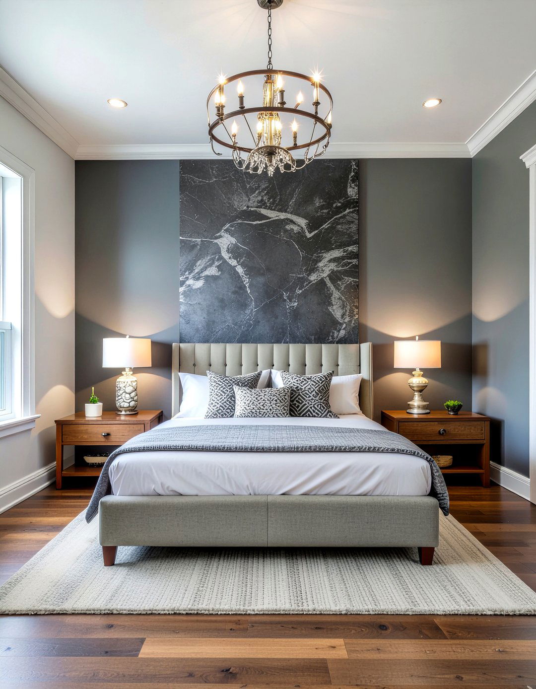 Gray accent wall bedroom - 30 bedroom gray walls