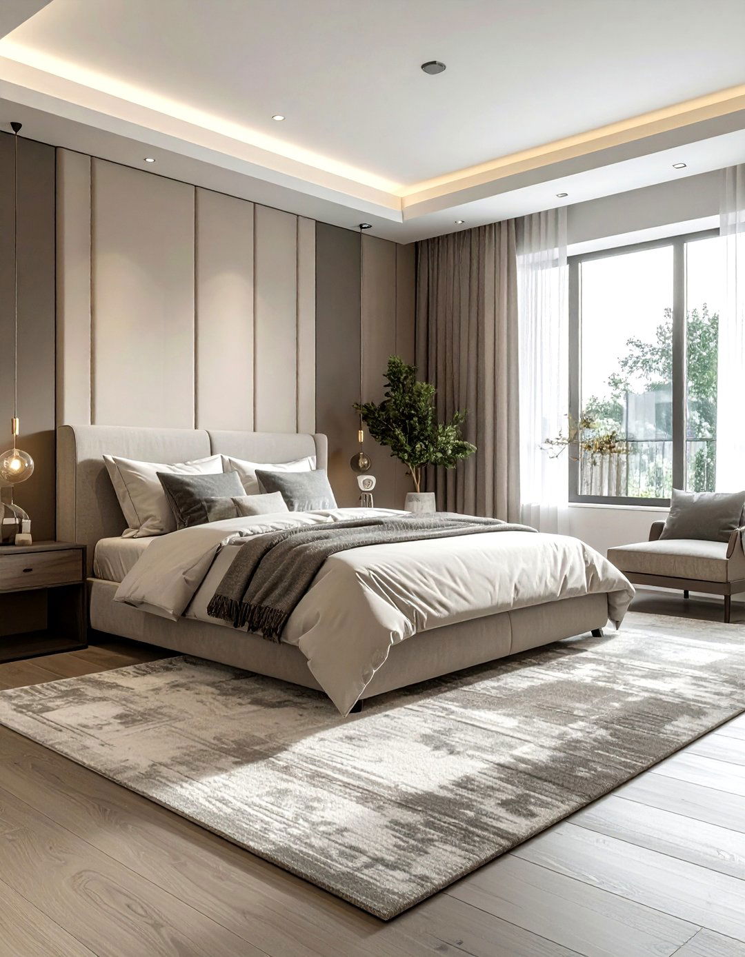 Gray and Beige Bedroom - 30 modern gray bedroom ideas