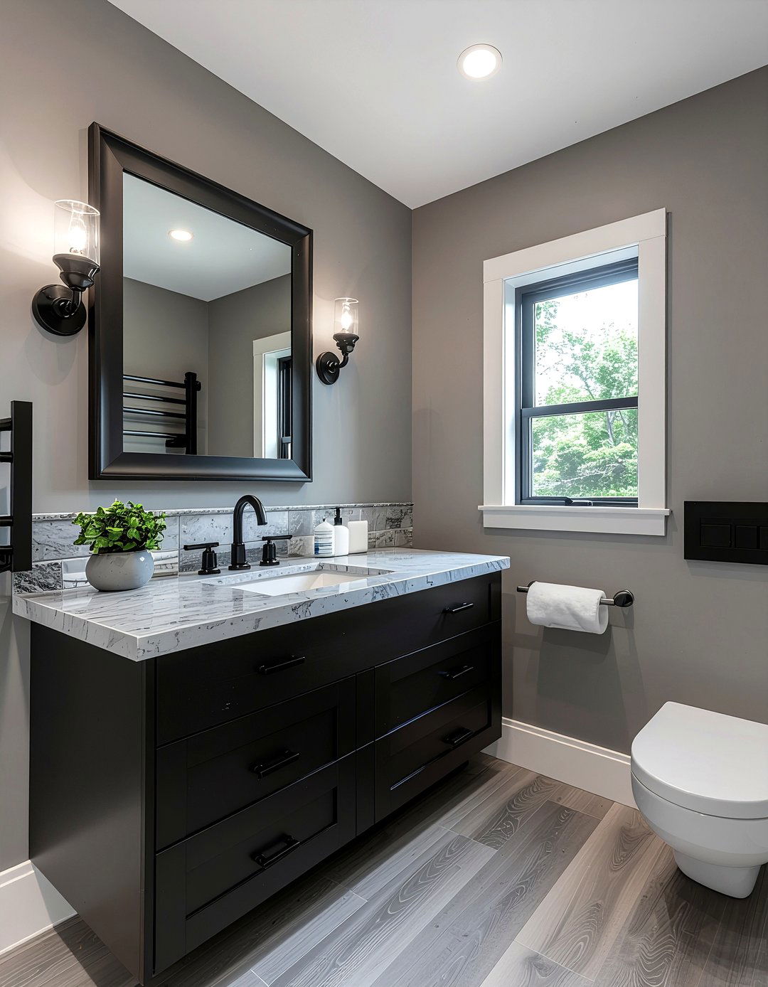 Gray and Black Bathroom - 30 cool gray bathroom ideas