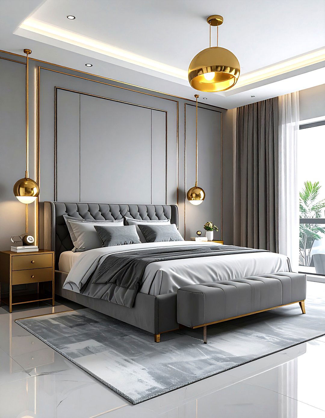 Gray and Gold Bedroom - 30 gray bedroom ideas